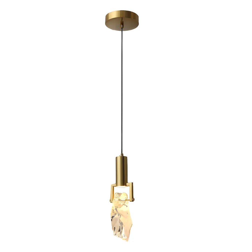Suspension moderne en cristal texturé pour salon