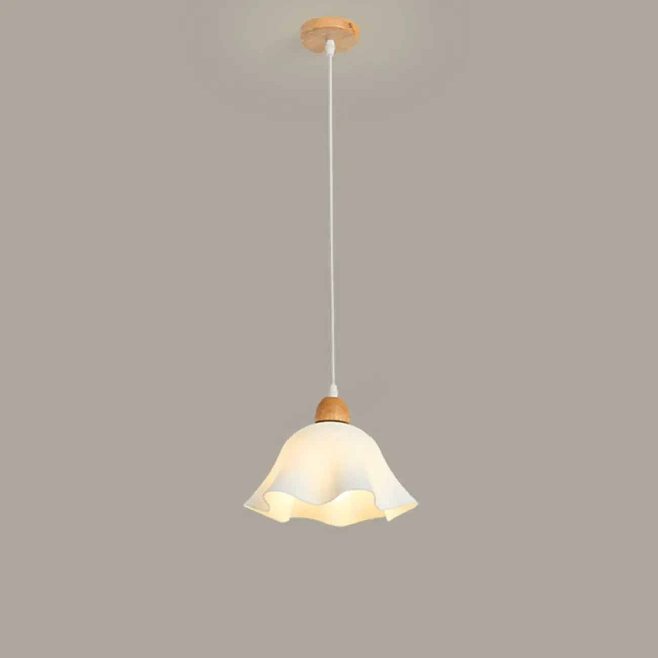 Suspension LED florale en verre opale à 3 lumières pour salle à manger