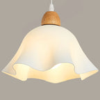 Suspension LED florale en verre opale à 3 lumières pour salle à manger