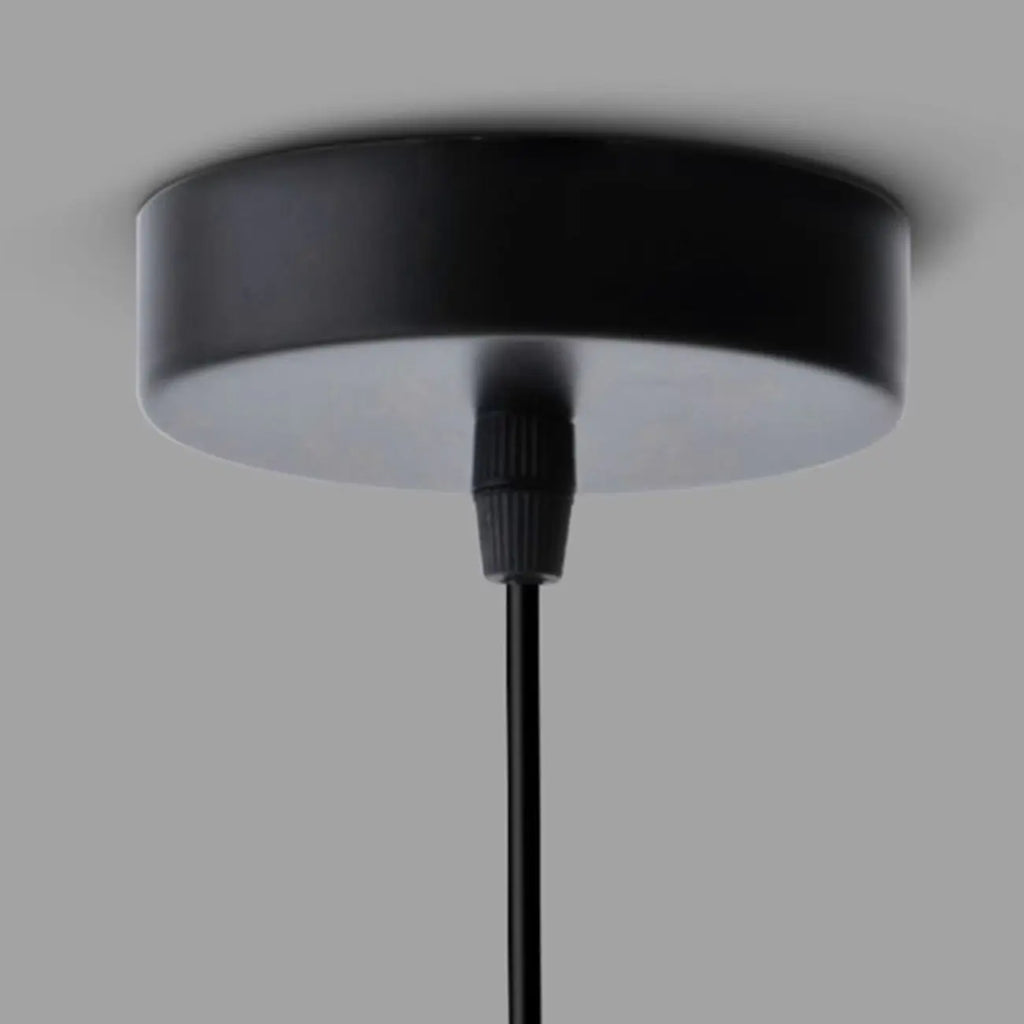 Suspension moderne à 3 lumières en verre noir en forme de bocal