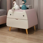 Table de chevet scandinave rose en forme de chat mignon avec 2 tiroirs