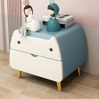 Table de chevet scandinave rose en forme de chat mignon avec 2 tiroirs