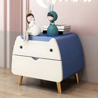 Table de chevet scandinave rose en forme de chat mignon avec 2 tiroirs