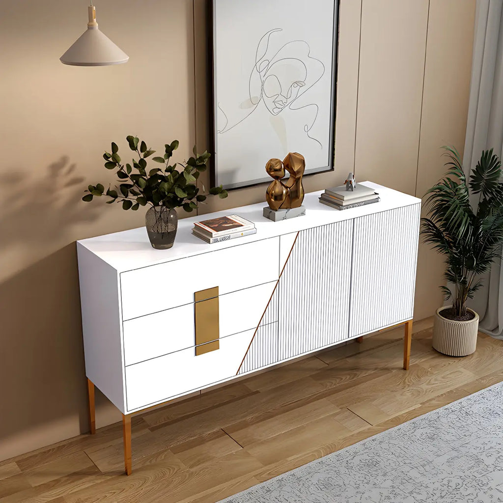 Buffet élégant et raffiné en bois avec tiroirs