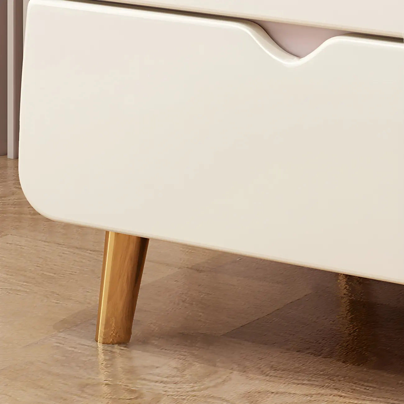Table de chevet scandinave rose en forme de chat mignon avec 2 tiroirs