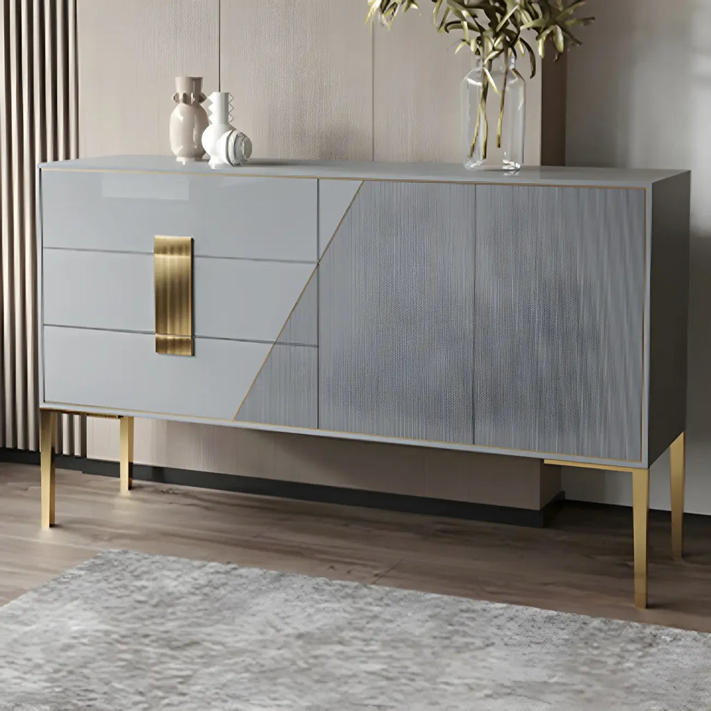 Buffet élégant et raffiné en bois avec tiroirs