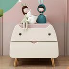 Table de chevet scandinave rose en forme de chat mignon avec 2 tiroirs