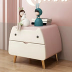 Table de chevet scandinave rose en forme de chat mignon avec 2 tiroirs