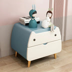 Table de chevet scandinave rose en forme de chat mignon avec 2 tiroirs