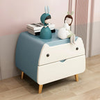 Table de chevet scandinave rose en forme de chat mignon avec 2 tiroirs