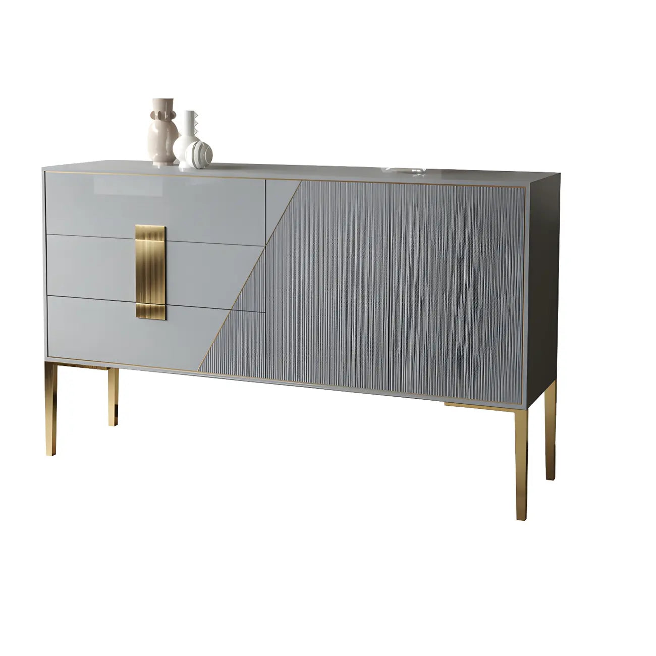 Buffet élégant et raffiné en bois avec tiroirs