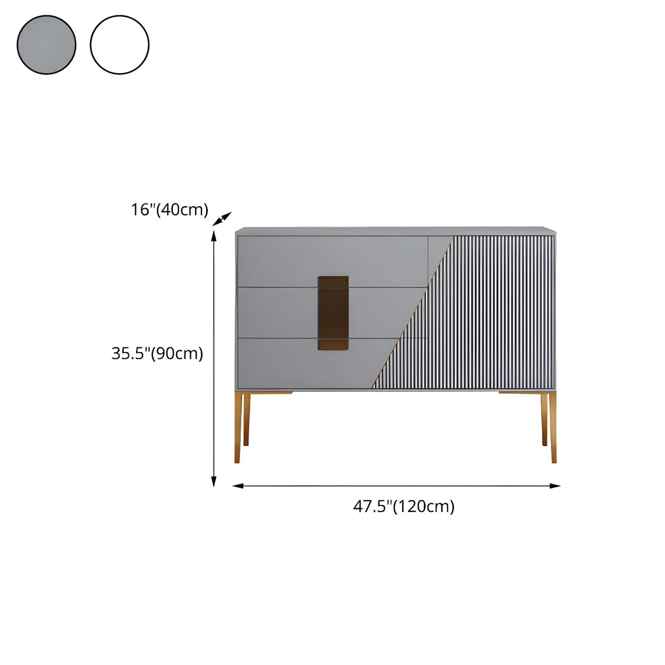 Buffet élégant et raffiné en bois avec tiroirs