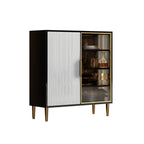 Buffet/buffet en bois laqué brillant avec placards
