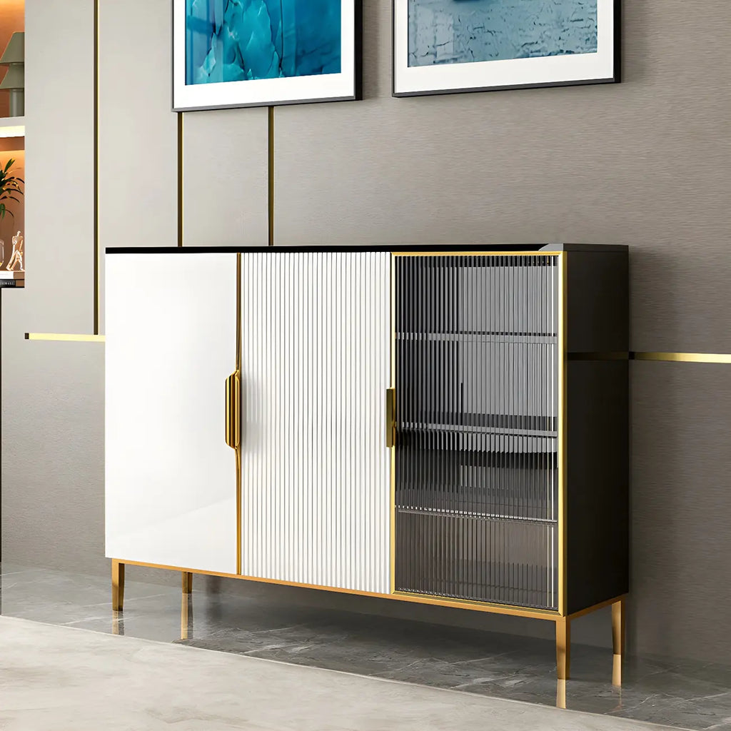 Buffet/buffet en bois laqué brillant avec placards