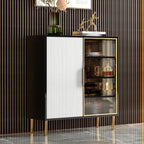Buffet/buffet en bois laqué brillant avec placards