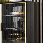 Buffet/buffet en bois laqué brillant avec placards