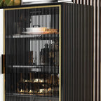 Buffet/buffet en bois laqué brillant avec placards