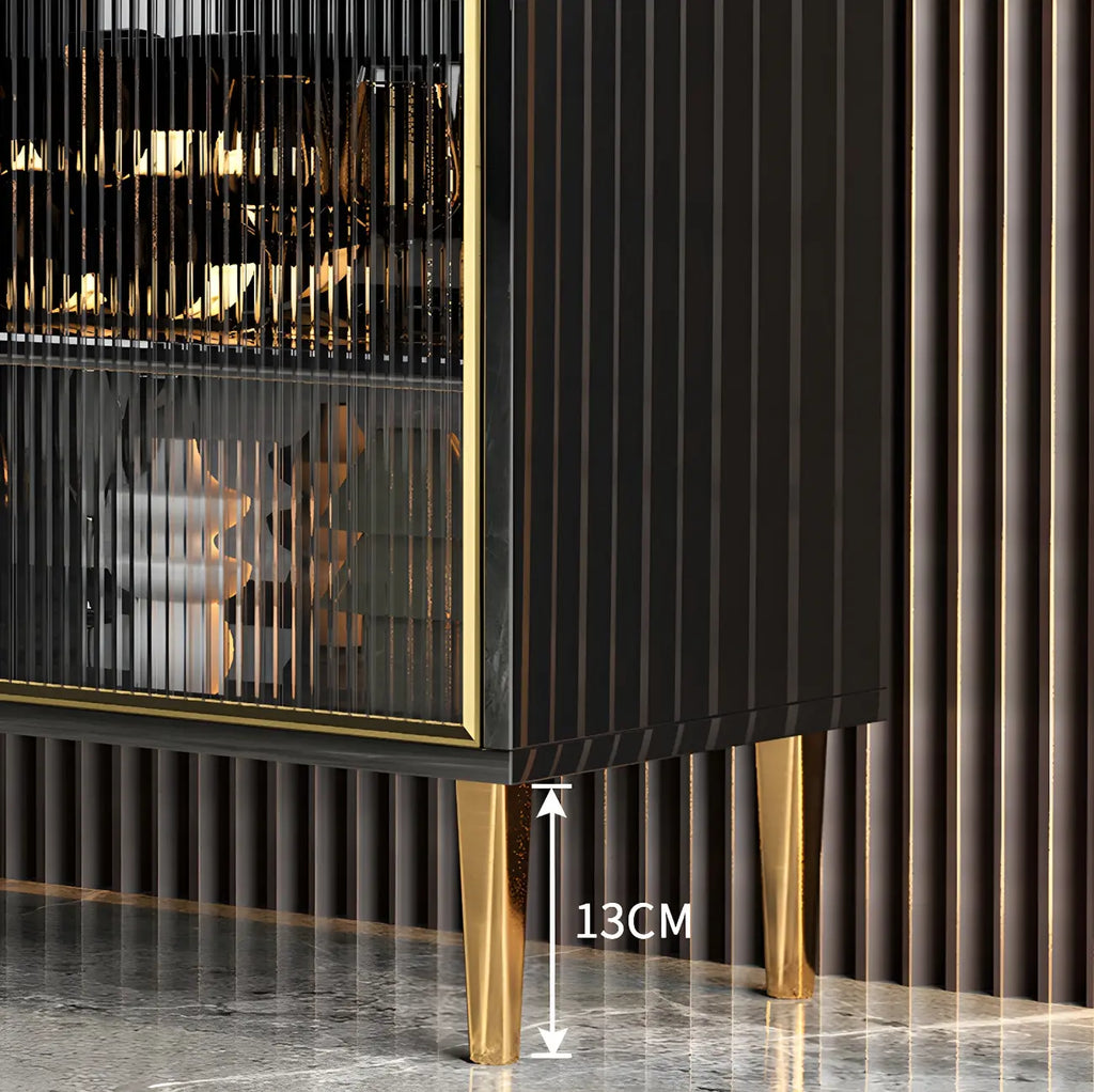 Buffet/buffet en bois laqué brillant avec placards