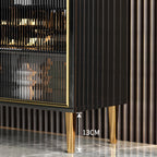 Buffet/buffet en bois laqué brillant avec placards