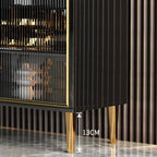 Buffet/buffet en bois laqué brillant avec placards