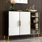 Buffet/buffet en bois laqué brillant avec placards