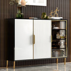 Buffet/buffet en bois laqué brillant avec placards