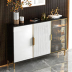 Buffet/buffet en bois laqué brillant avec placards