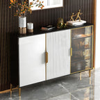 Buffet/buffet en bois laqué brillant avec placards