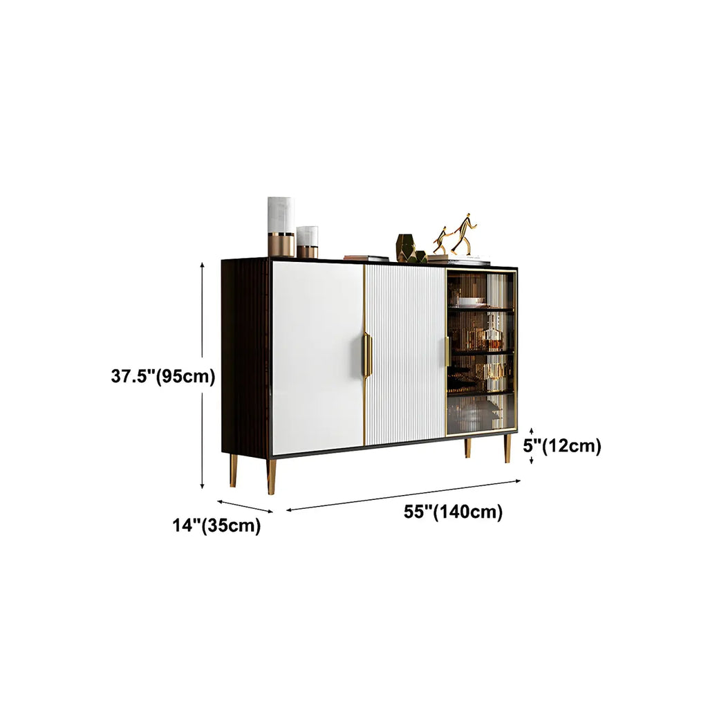 Buffet/buffet en bois laqué brillant avec placards