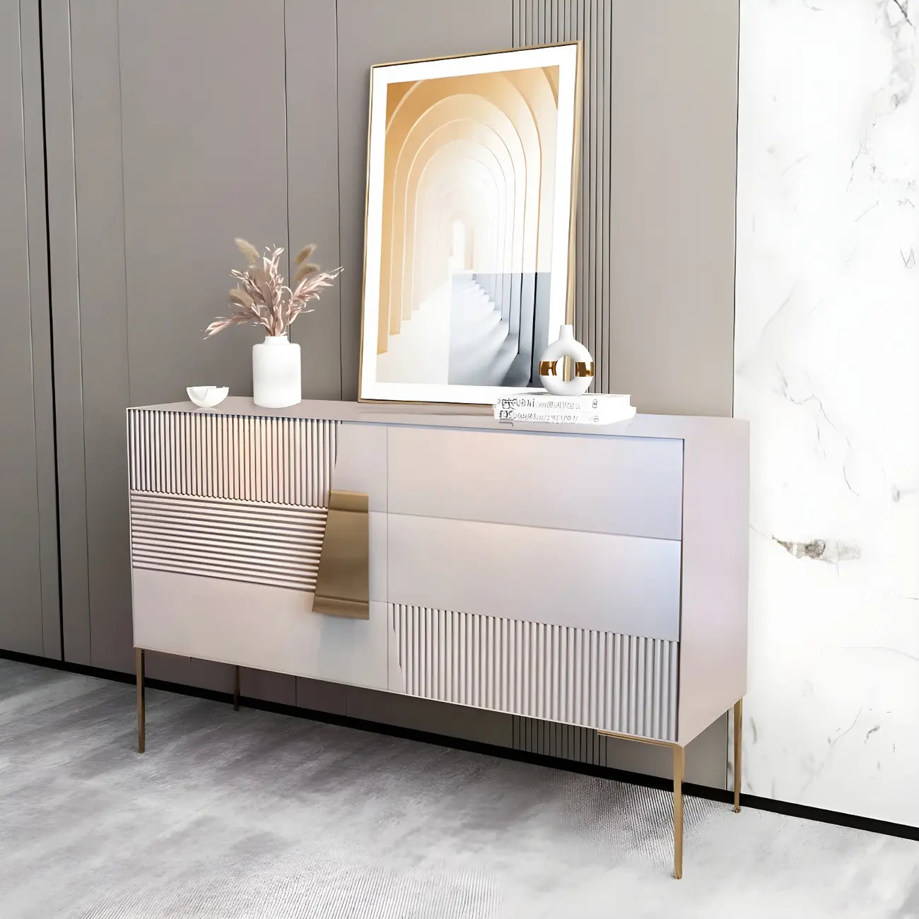 Buffet élégant en bois couleur expresso avec tiroirs