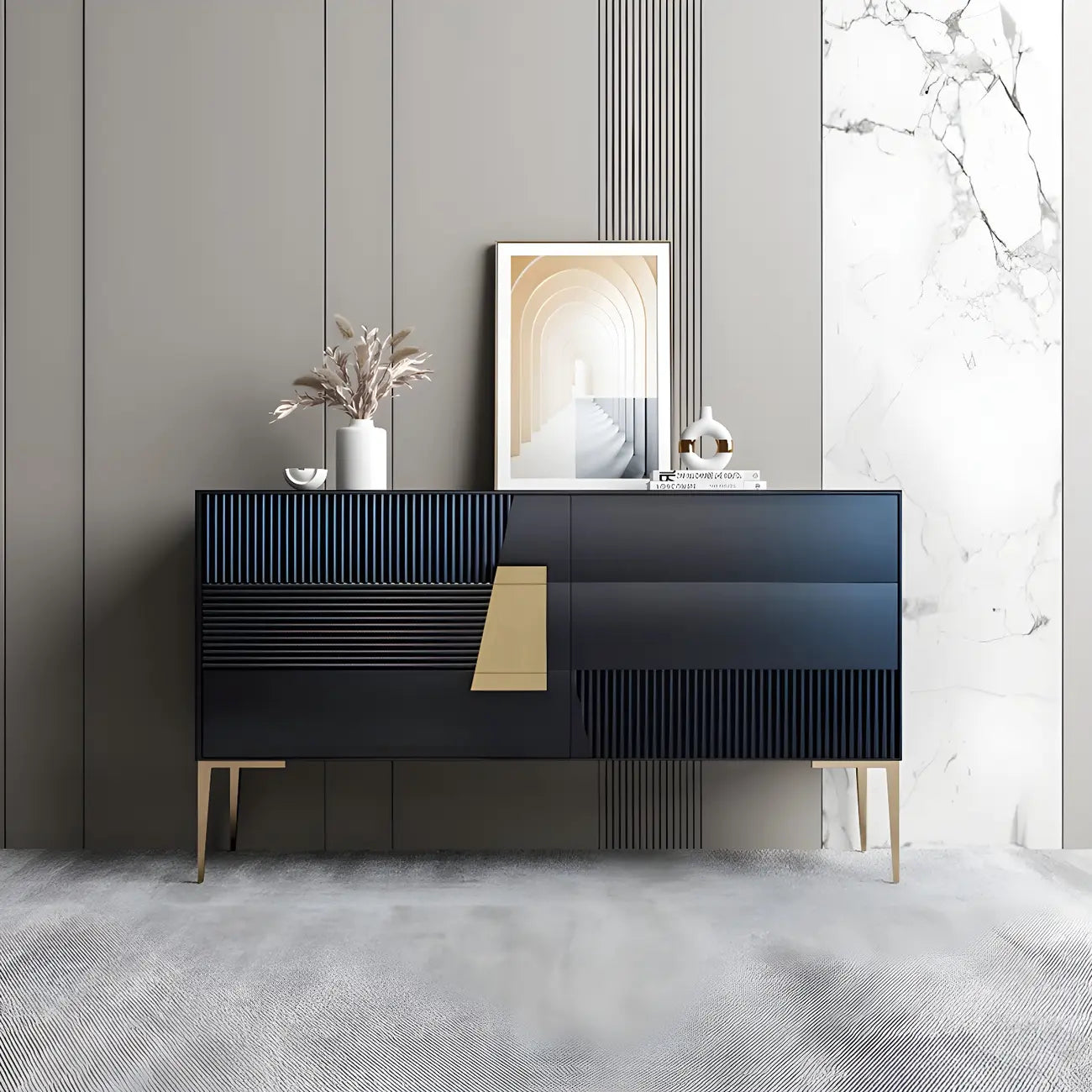 Buffet élégant en bois couleur expresso avec tiroirs