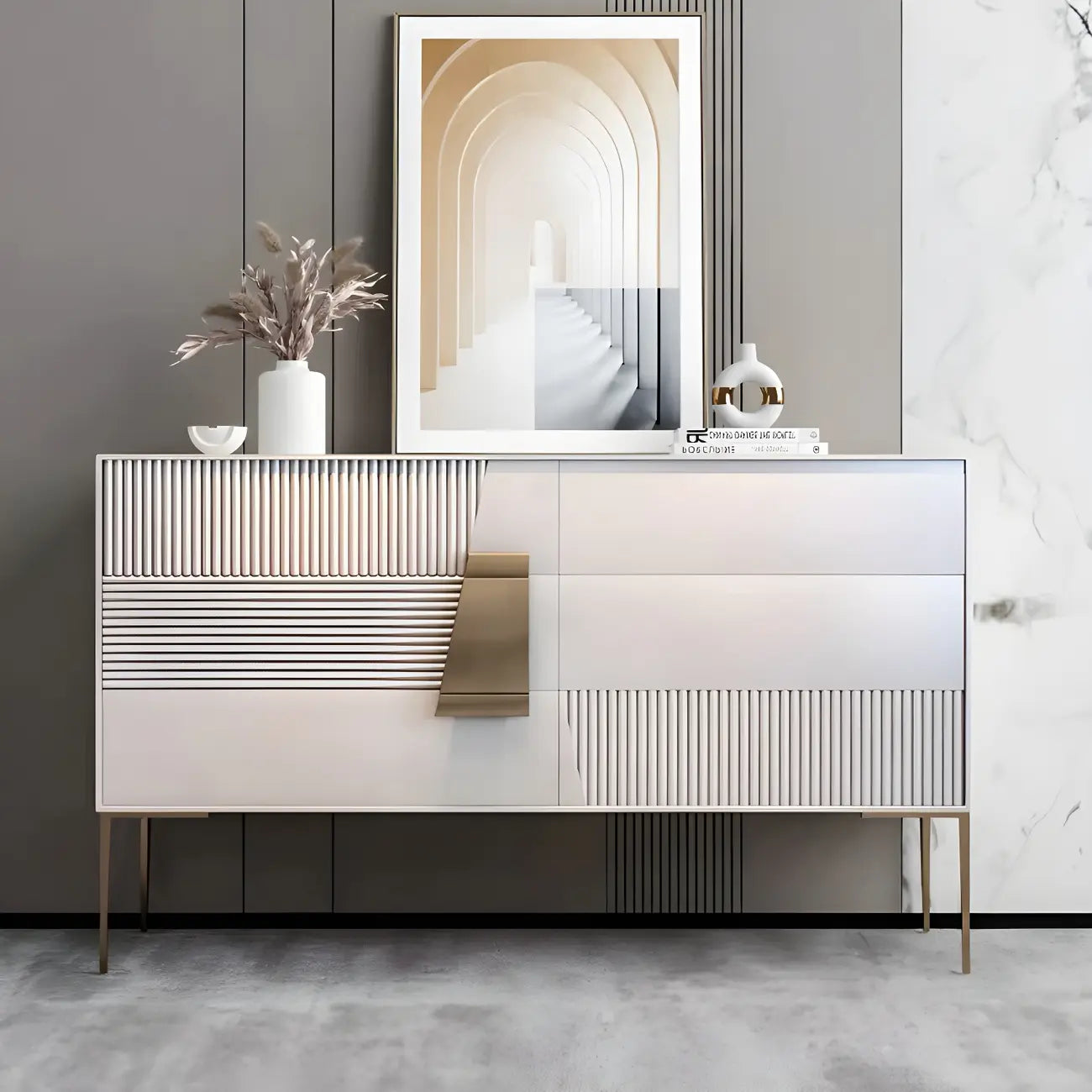 Buffet élégant en bois couleur expresso avec tiroirs