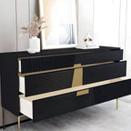 Buffet élégant en bois couleur expresso avec tiroirs