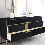 Buffet élégant en bois couleur expresso avec tiroirs