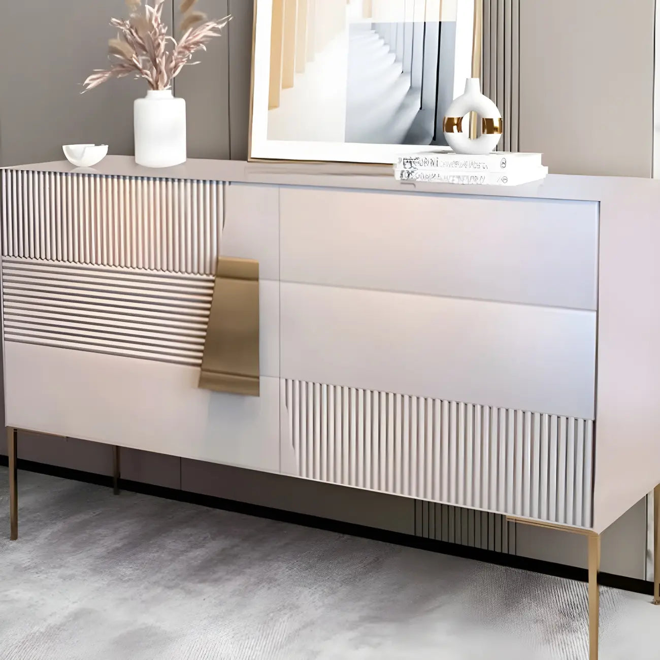 Buffet élégant en bois couleur expresso avec tiroirs