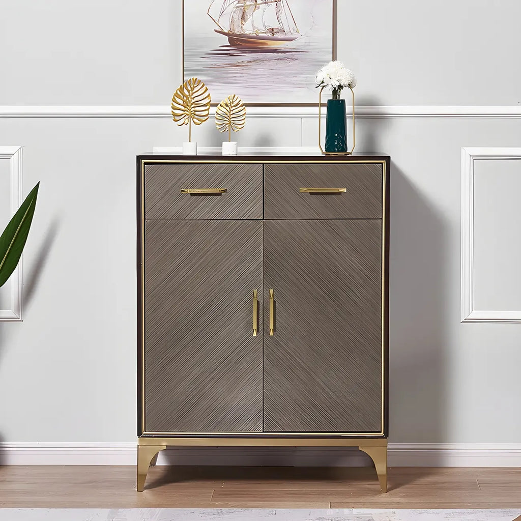Buffet en bois élégant avec tiroirs et étagères réglables