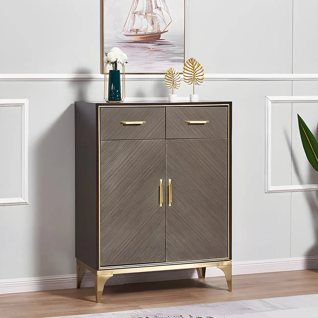 Buffet en bois élégant avec tiroirs et étagères réglables
