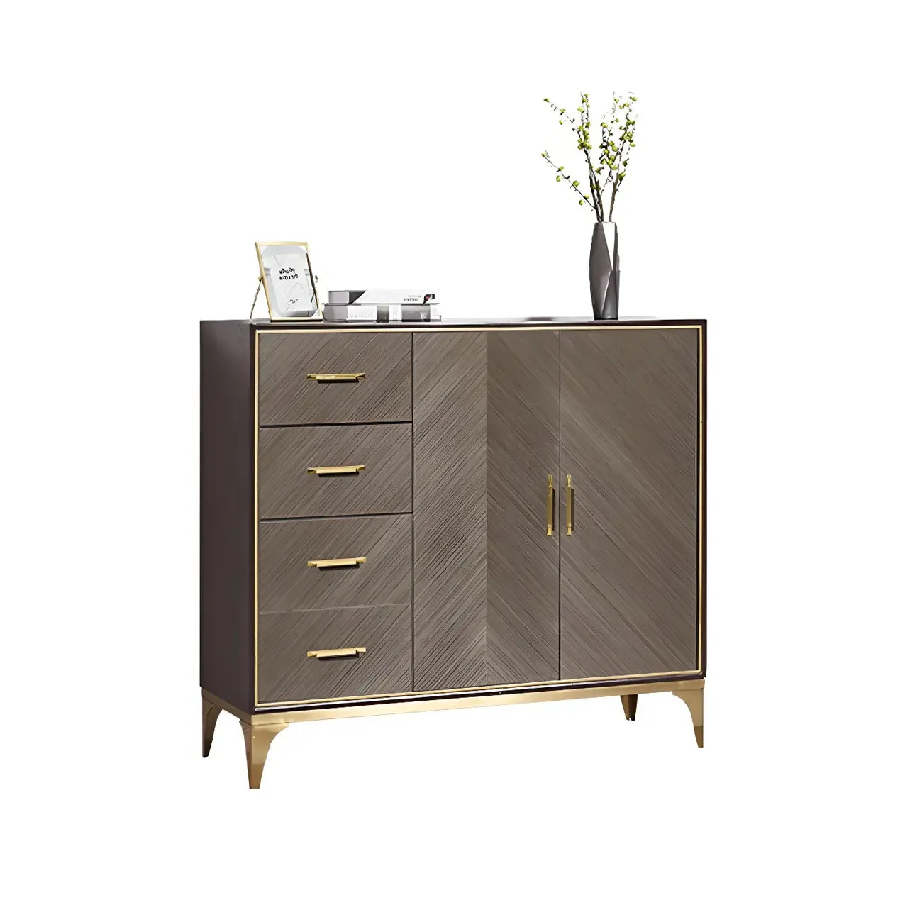 Buffet en bois élégant avec tiroirs et étagères réglables