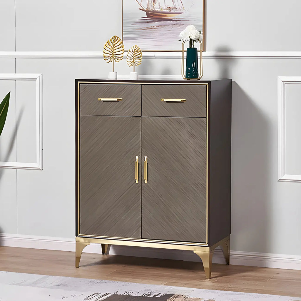 Buffet en bois élégant avec tiroirs et étagères réglables