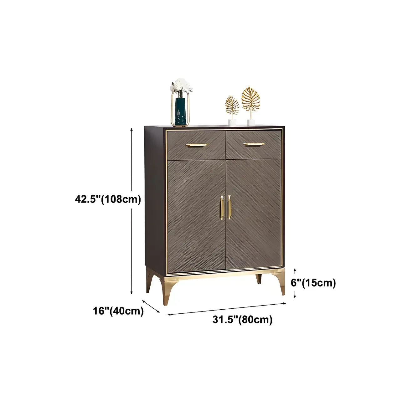 Buffet en bois élégant avec tiroirs et étagères réglables