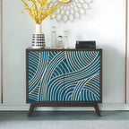 Buffet moderne en bois de bouleau brun avec 2 portes
