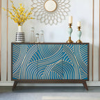 Buffet moderne en bois de bouleau brun avec 2 portes