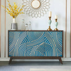 Buffet moderne en bois de bouleau brun avec 2 portes