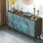 Buffet moderne en bois de bouleau brun avec 2 portes