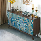 Buffet moderne en bois de bouleau brun avec 2 portes