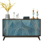 Buffet moderne en bois de bouleau brun avec 2 portes