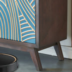 Buffet moderne en bois de bouleau brun avec 2 portes
