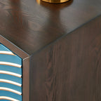 Buffet moderne en bois de bouleau brun avec 2 portes
