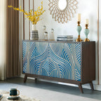 Buffet moderne en bois de bouleau brun avec 2 portes