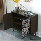 Buffet moderne en bois de bouleau brun avec 2 portes
